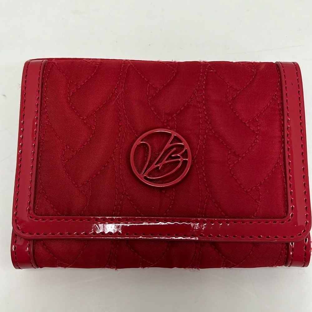 Vera Bradley Quilted Red Convertible Wallet/Wristlet Patent Leather Trim
